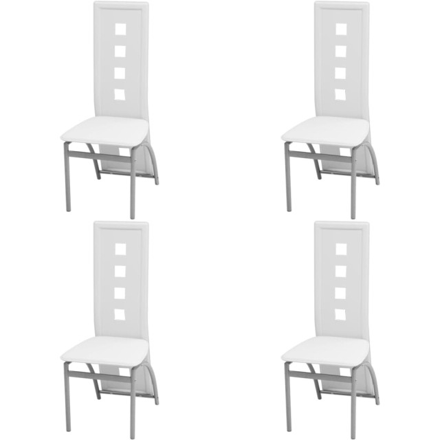 Chaises à manger lot de 4 blanc similicuir