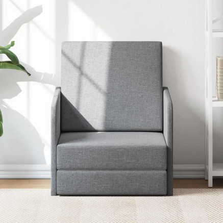 Fauteuil convertible gris clair tissu