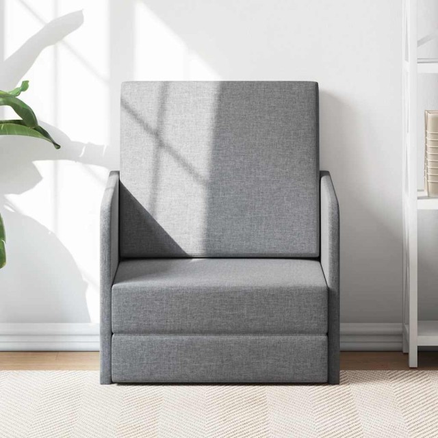 Fauteuil convertible gris clair tissu