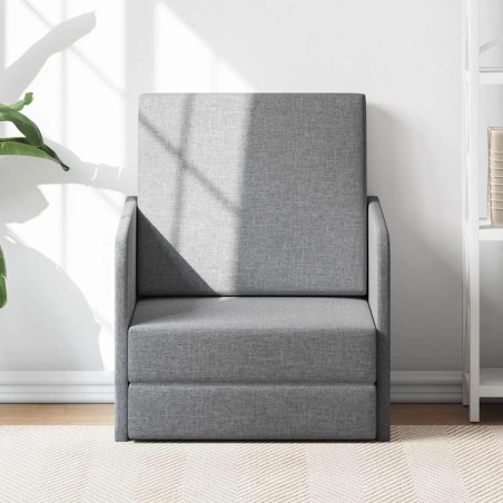 Fauteuil convertible gris clair tissu