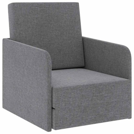 Fauteuil convertible gris clair tissu 2