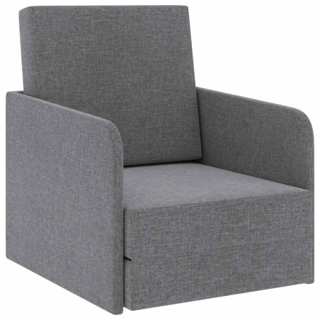 Fauteuil convertible gris clair tissu