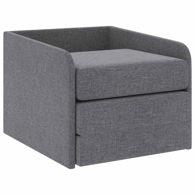 Fauteuil convertible gris clair tissu