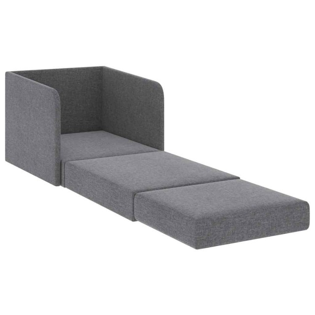 Fauteuil convertible gris clair tissu