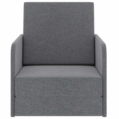 Fauteuil convertible gris clair tissu