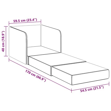 Fauteuil convertible gris clair tissu
