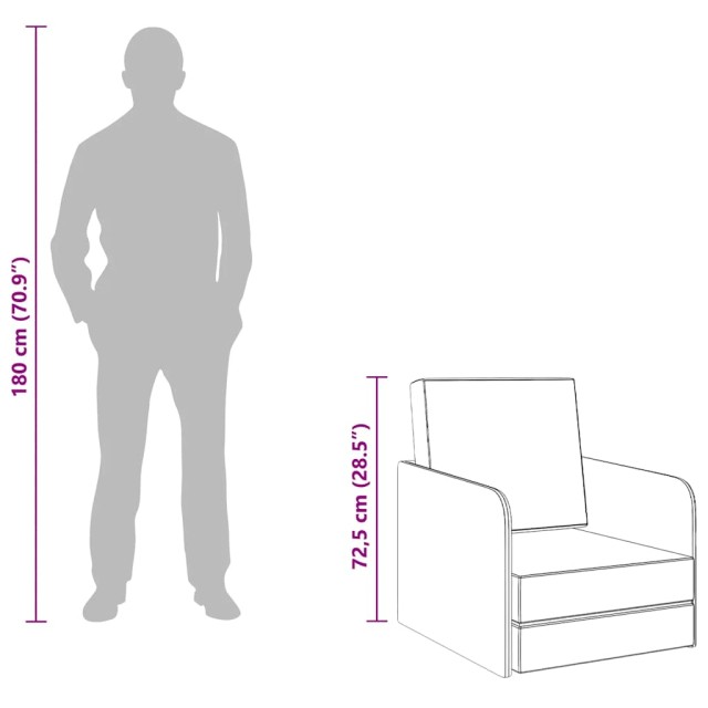 Fauteuil convertible gris clair tissu