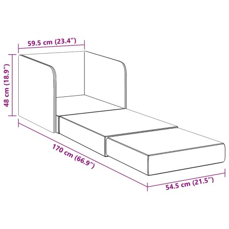 Fauteuil convertible gris foncé tissu
