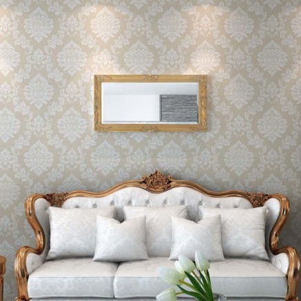 Miroir mural style baroque 100x50 cm Doré 2