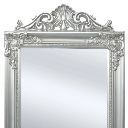 Miroir sur pied Style baroque 160x40 cm Argenté 2