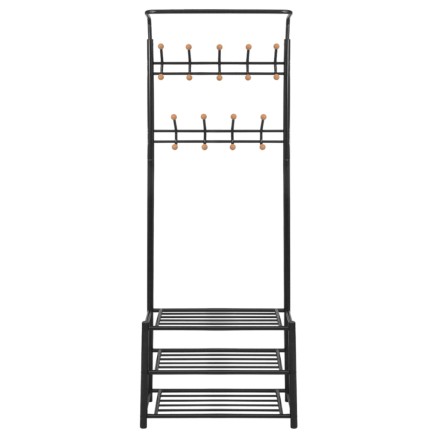 Porte-manteau avec rangement pour chaussures 68x32x182,5cm Noir 2