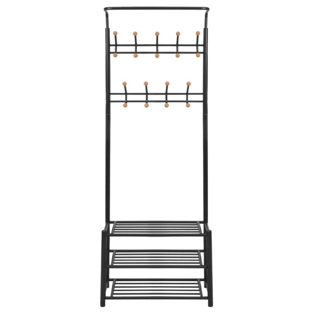 Porte-manteau avec rangement pour chaussures 68x32x182,5cm Noir