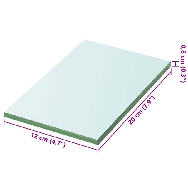 Panneau pour étagère Verre transparent 20 x 12 cm