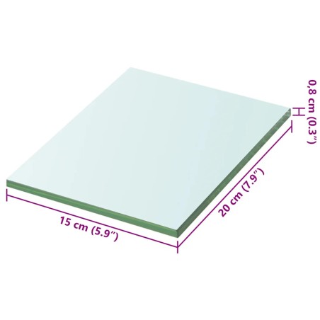 Panneau d’étagère Verre transparent 20 x 15 cm