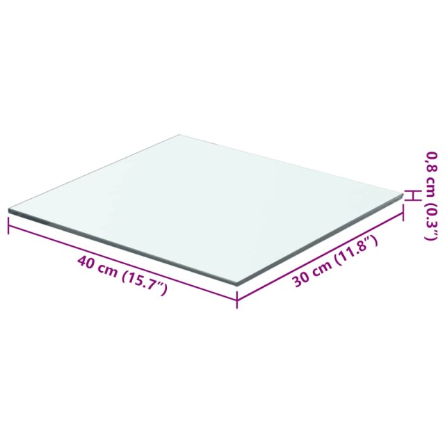 Panneau pour étagère Verre transparent 40 x 30 cm