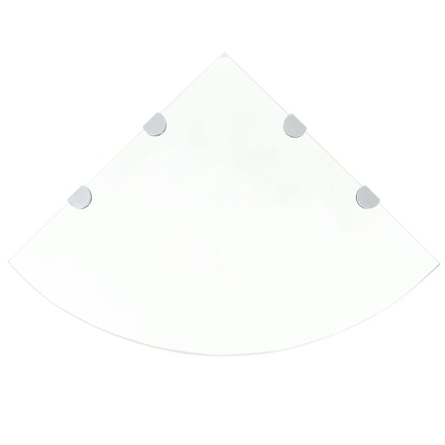 Étagère de coin et supports chromés Verre transparent 45x45 cm