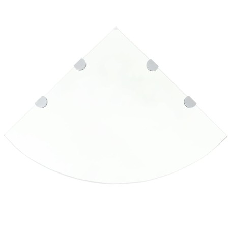 Étagère de coin et supports chromés Verre transparent 45x45 cm