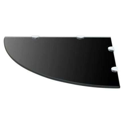Étagère de coin avec supports chromés Verre Noir 45 x 45 cm 2