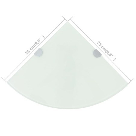 Étagère de coin avec supports chromés Verre Blanc 25 x 25 cm