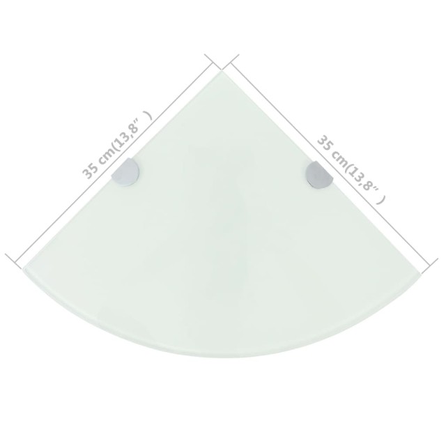 Étagère de coin avec supports chromés Verre Blanc 35 x 35 cm