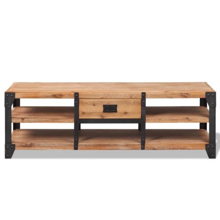 Meuble TV 140x40x45 cm bois d'acacia massif 2
