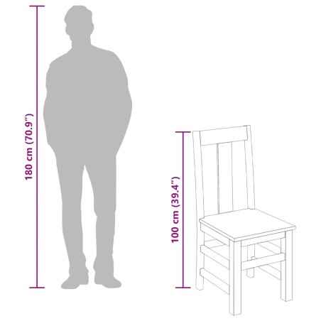 Chaises à manger lot de 2 bois massif