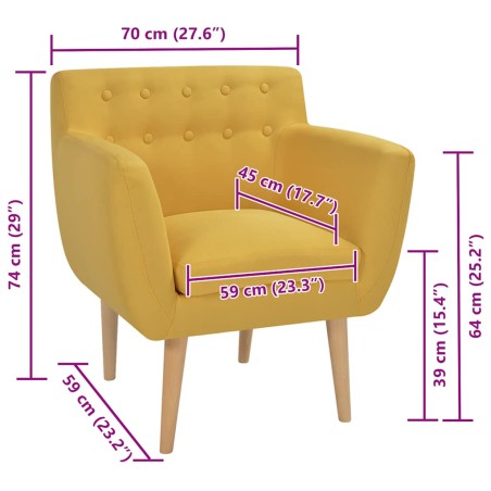 Fauteuil jaune tissu