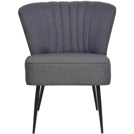 Chaise de cocktail gris foncé tissu 2