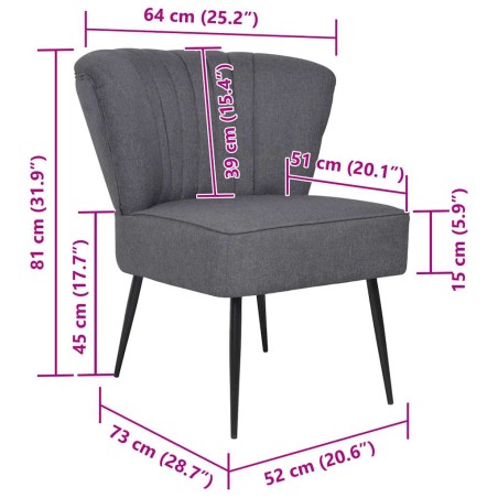 Chaise de cocktail gris foncé tissu