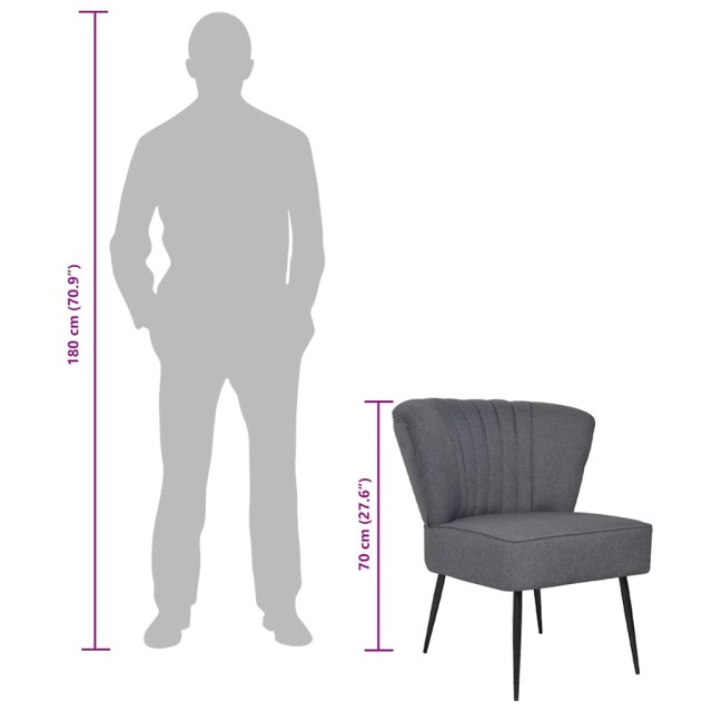 Chaise de cocktail gris foncé tissu