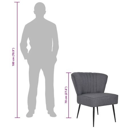 Chaise de cocktail gris foncé tissu