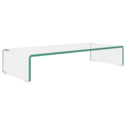 Meuble TV/pour moniteur 70x30x13 cm verre transparent 2