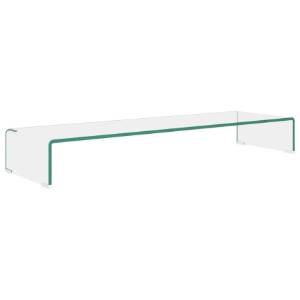 Meuble TV/pour moniteur 100x30x13 cm verre transparent 2