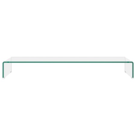 Meuble TV/pour moniteur 100x30x13 cm verre transparent