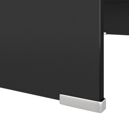 Meuble TV/support pour moniteur 70x30x13 cm verre noir