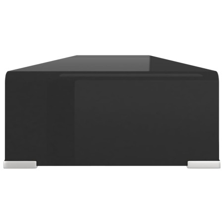 Meuble TV/support pour moniteur 120x30x13 cm verre noir