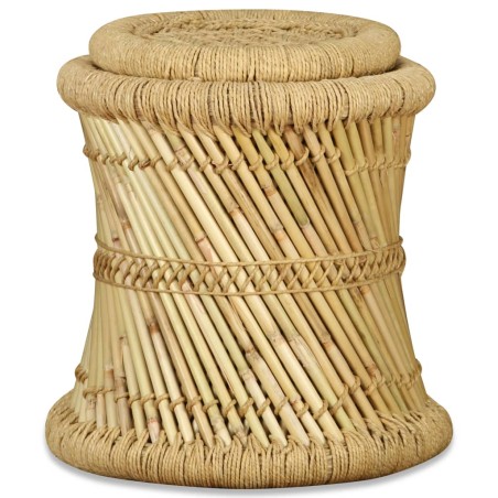 Tabourets lot de 2 Bambou et jute