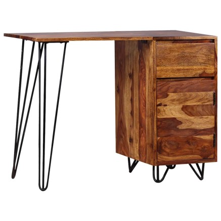 Bureau avec 1 tiroir et 1 armoire Bois massif