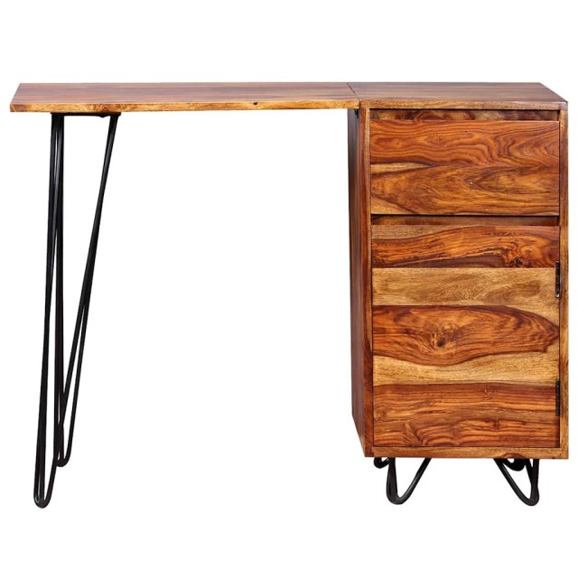 Bureau avec 1 tiroir et 1 armoire Bois massif