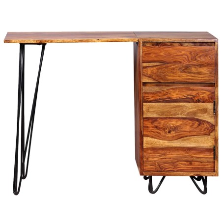 Bureau avec 1 tiroir et 1 armoire Bois massif
