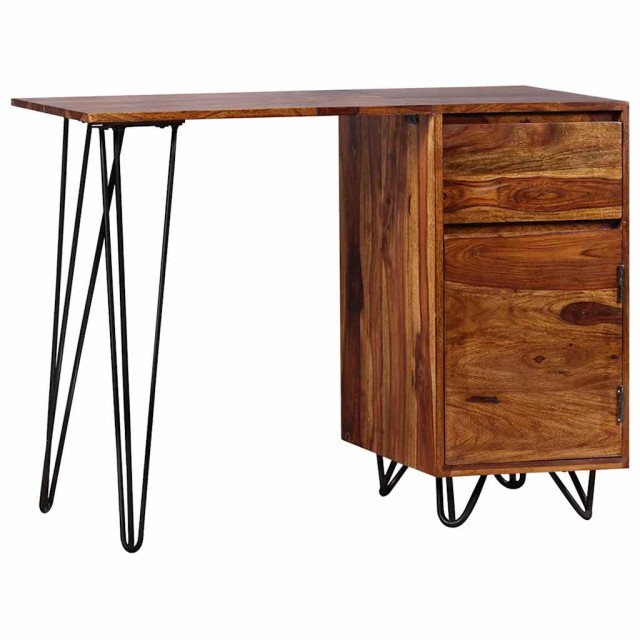 Bureau avec 1 tiroir et 1 armoire Bois massif