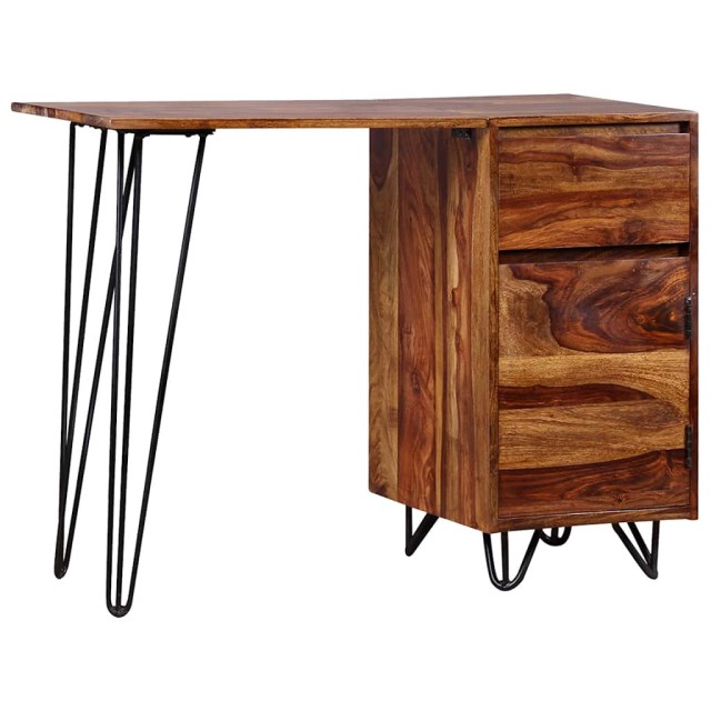 Bureau avec 1 tiroir et 1 armoire Bois massif