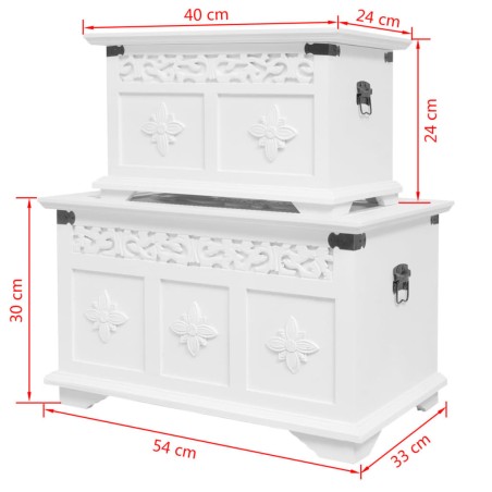 Ensemble de deux coffres de rangement Blanc