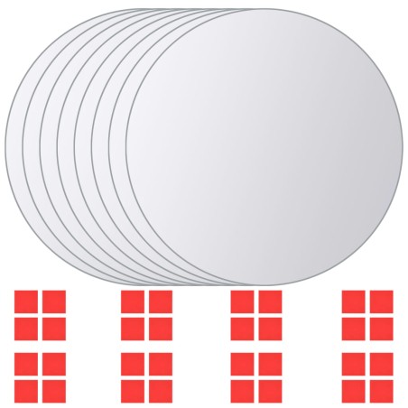Carreau de miroir 8 pcs Rond Verre