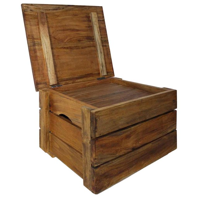 Ensemble de caisse de rangement 2 pcs bois d'acajou massif
