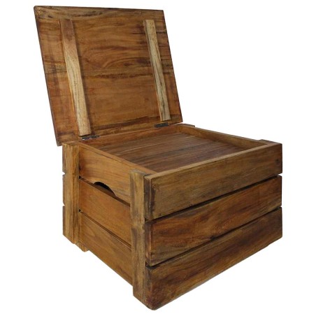 Ensemble de caisse de rangement 2 pcs bois d'acajou massif