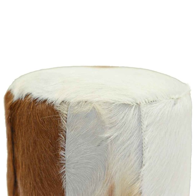 Tabouret de bar cuir de chèvre et bois de teck solide
