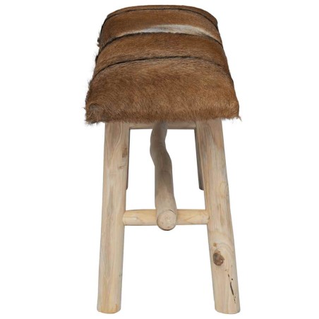 Banc cuir de chèvre Teck