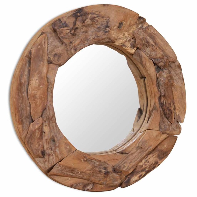 Miroir décoratif Teck 60 cm Rond