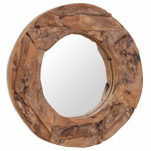 Miroir décoratif Teck 60 cm Rond